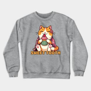 Cupcake cute cat with Kimono Crewneck Sweatshirt